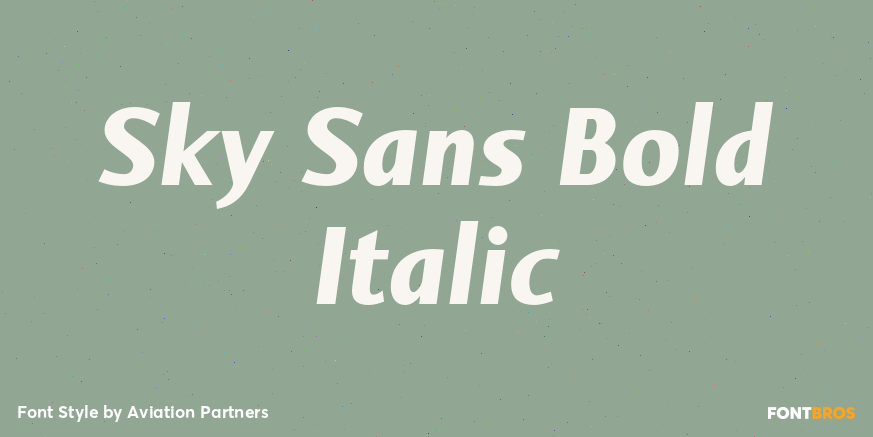 Sky Sans Bold Italic Font Poster #1