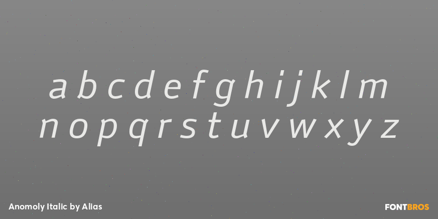 Anomoly Italic Font Poster #3