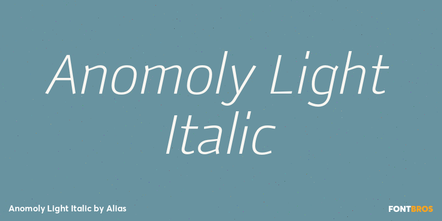Anomoly Light Italic Font Poster #1