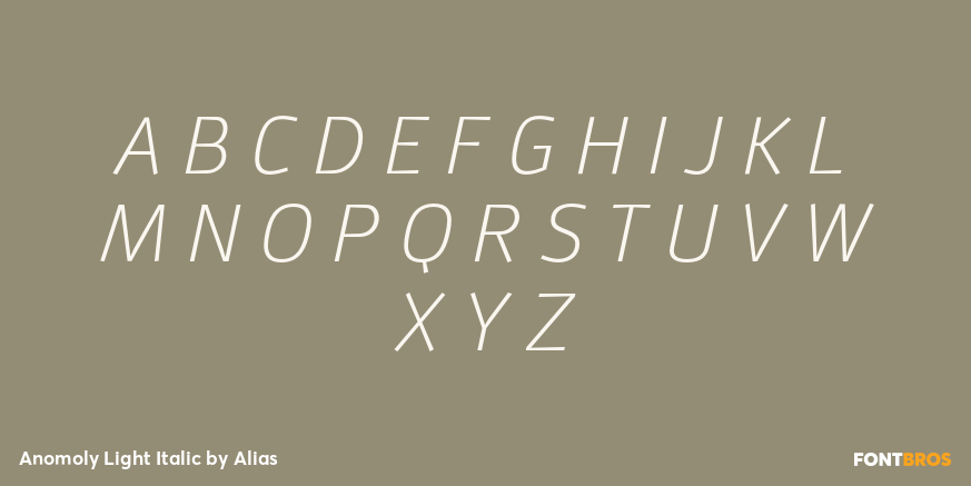 Anomoly Light Italic Font Poster #2
