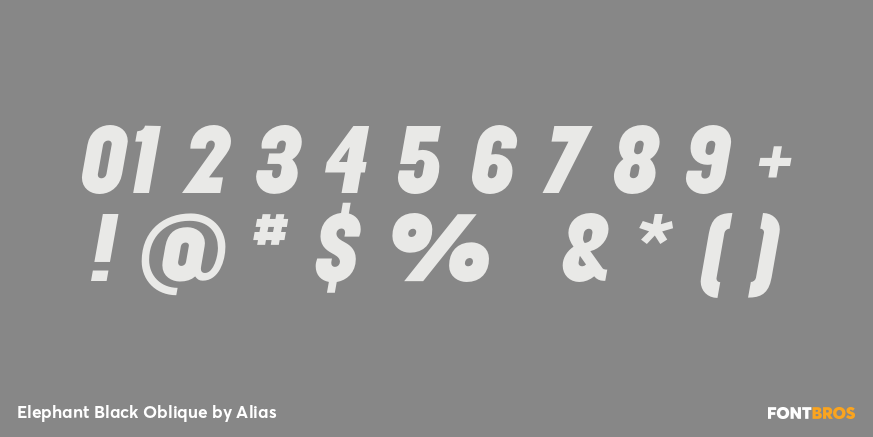 Elephant Black Oblique Font Poster #1