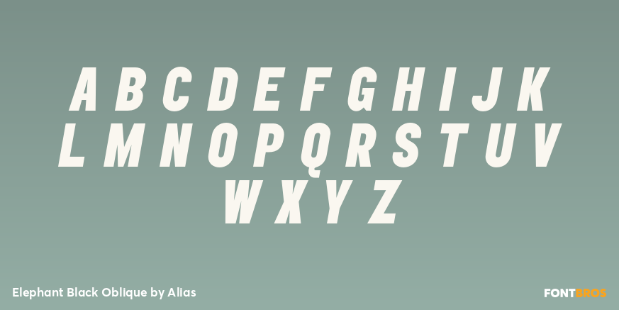 Elephant Black Oblique Font Poster #1