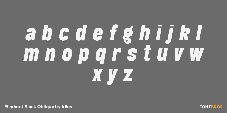 Elephant Black Oblique Font Poster #1