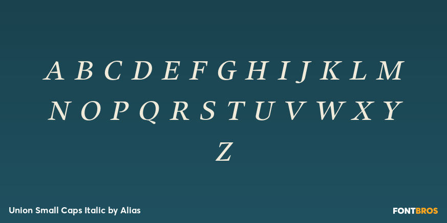 Union Small Caps Italic Font Poster #3
