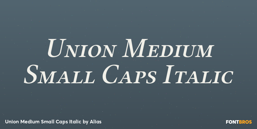Union Medium Small Caps Italic Font Poster #1