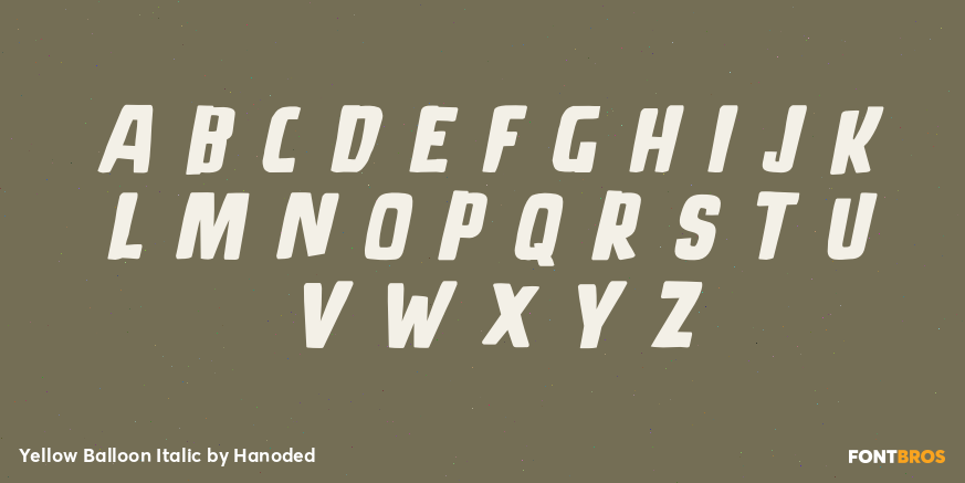 Yellow Balloon Italic Font Poster #2