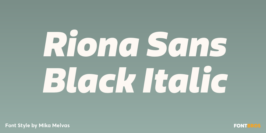 Riona Sans Black Italic Font Poster #1