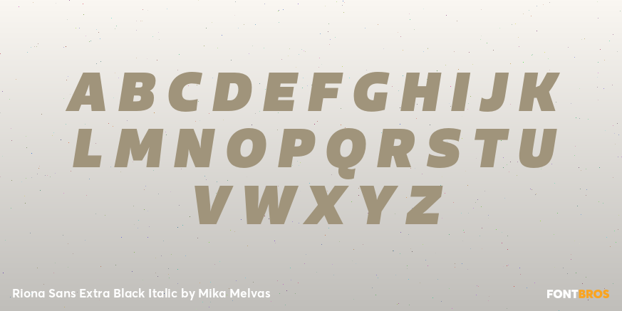 Riona Sans Extra Black Italic Font Poster #2