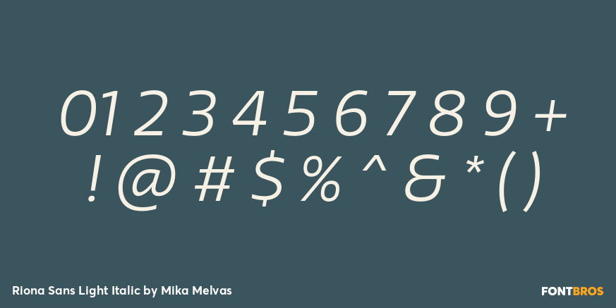 Riona Sans Light Italic Font Poster #1