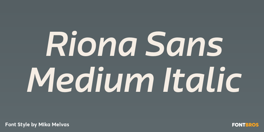 Riona Sans Medium Italic Font Poster #1