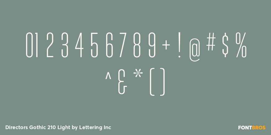 Directors Gothic 210 Light Font Poster #4