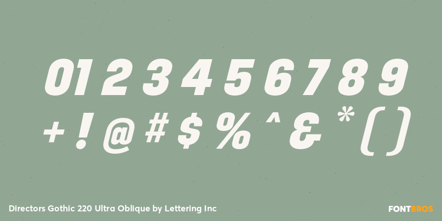 Directors Gothic 220 Ultra Oblique Font Poster #4