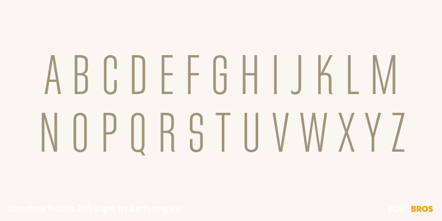 Directors Gothic 230 Light Font Poster #2