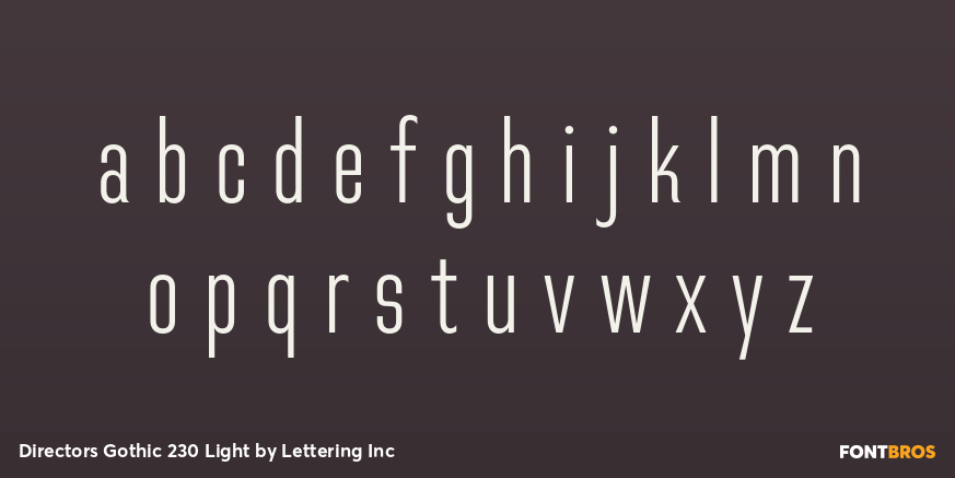 Directors Gothic 230 Light Font Poster #3