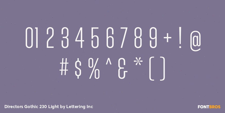 Directors Gothic 230 Light Font Poster #4