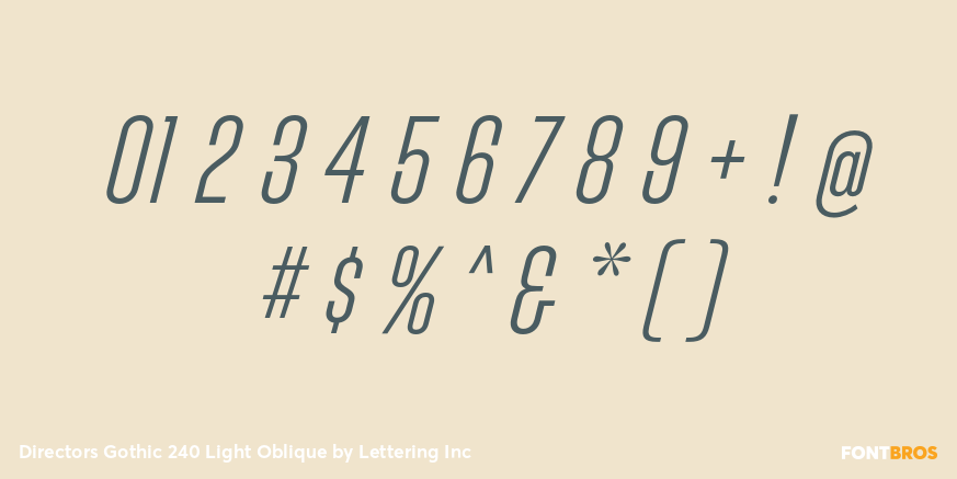 Directors Gothic 240 Light Oblique Font Poster #4