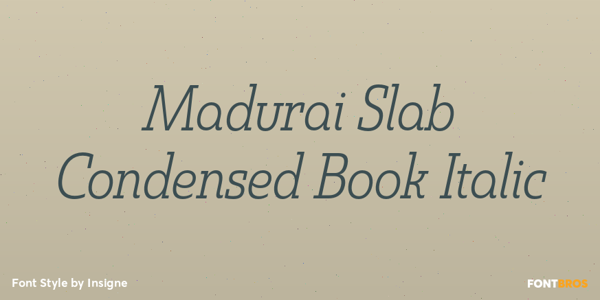 Madurai Slab Condensed Book Italic Font Poster #1
