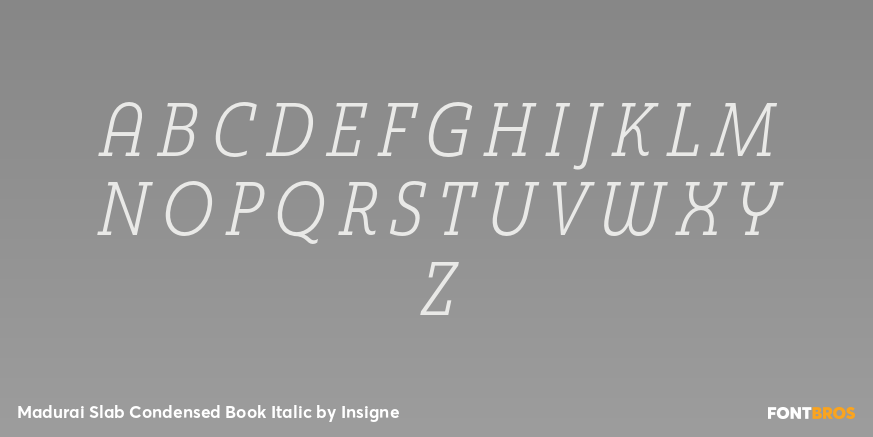 Madurai Slab Condensed Book Italic Font Poster #1