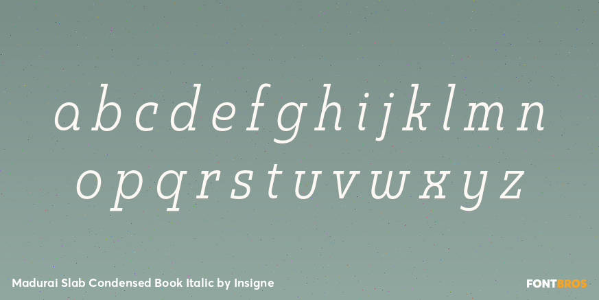 Madurai Slab Condensed Book Italic Font Poster #1