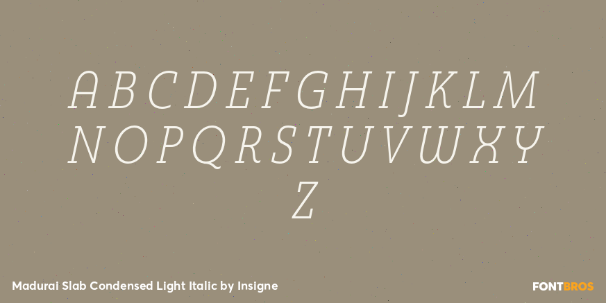 Madurai Slab Condensed Light Italic Font Poster #2