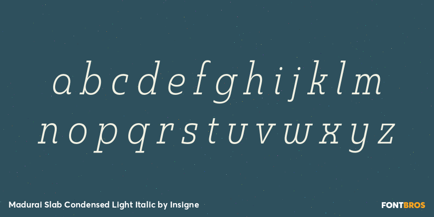 Madurai Slab Condensed Light Italic Font Poster #3