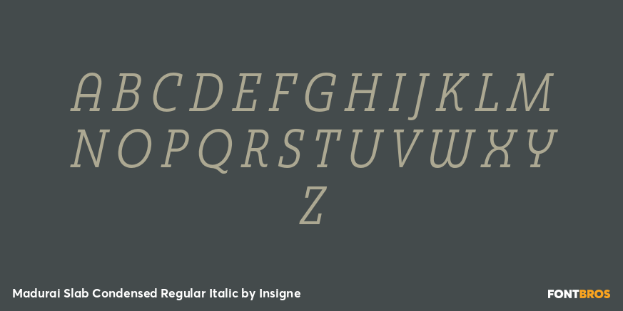 Madurai Slab Condensed Regular Italic Font Poster #1