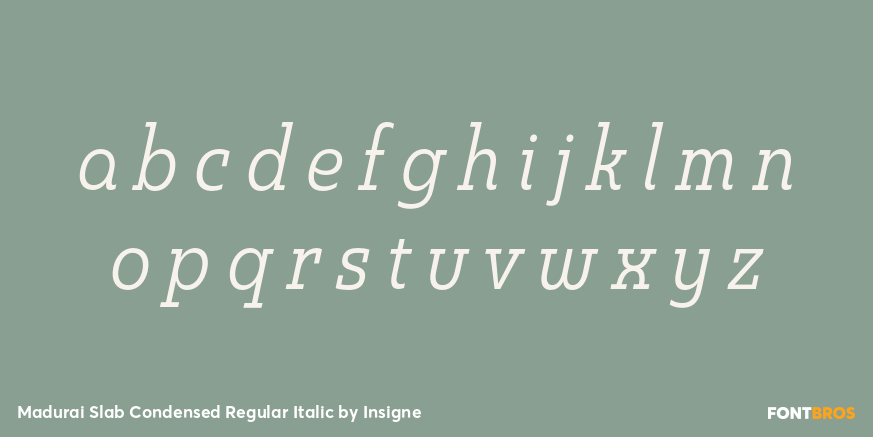 Madurai Slab Condensed Regular Italic Font Poster #1