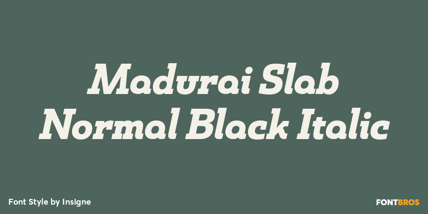 Madurai Slab Normal Black Italic Font Poster #1
