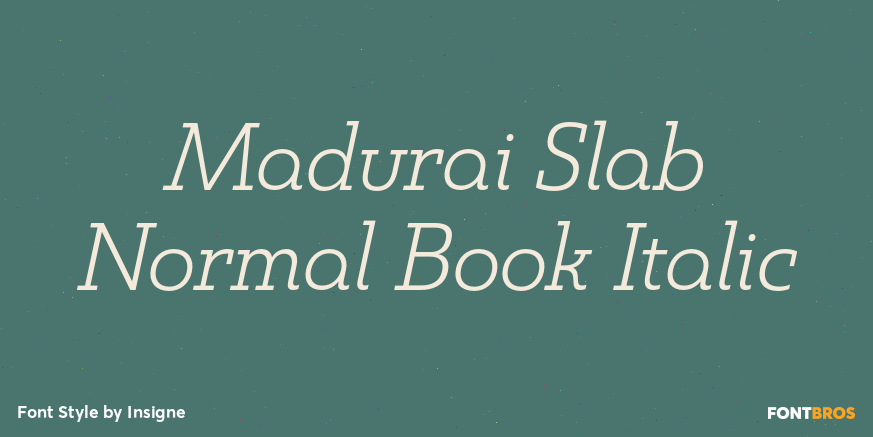 Madurai Slab Normal Book Italic Font Poster #1