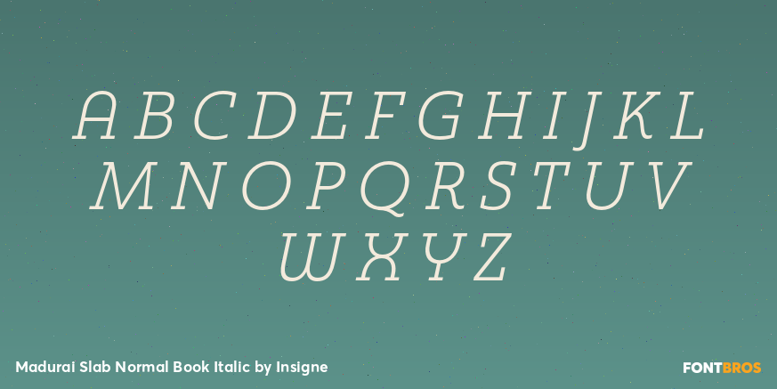 Madurai Slab Normal Book Italic Font Poster #1