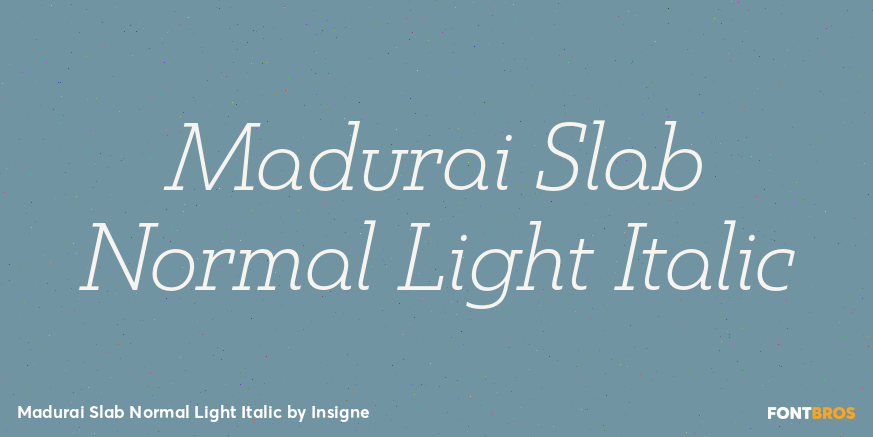 Madurai Slab Normal Light Italic Font Poster #1