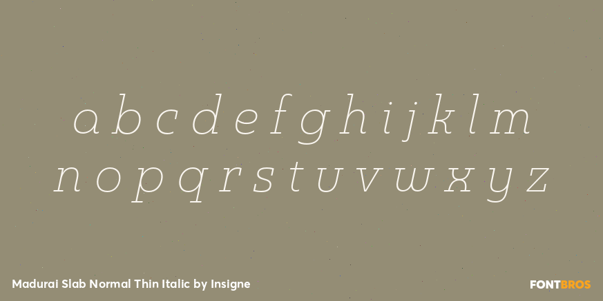 Madurai Slab Normal Thin Italic Font Poster #3