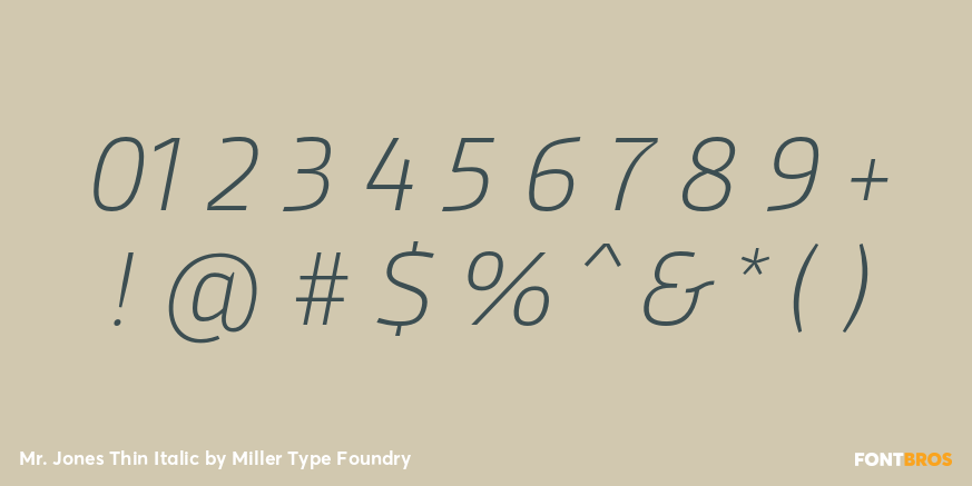 Mr. Jones Thin Italic Font Poster #1