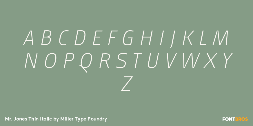 Mr. Jones Thin Italic Font Poster #1