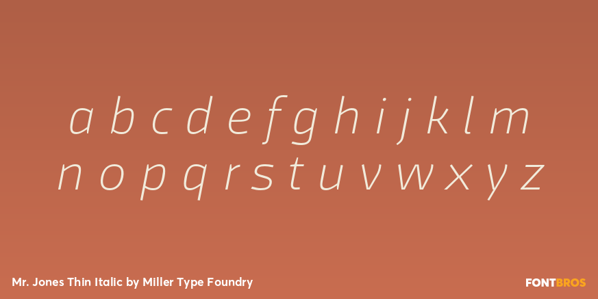 Mr. Jones Thin Italic Font Poster #1