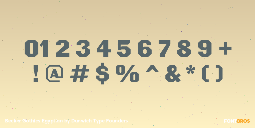 Becker Gothics Egyptian Font Poster #4