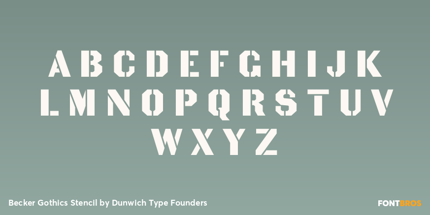 Becker Gothics Stencil Font Poster #2