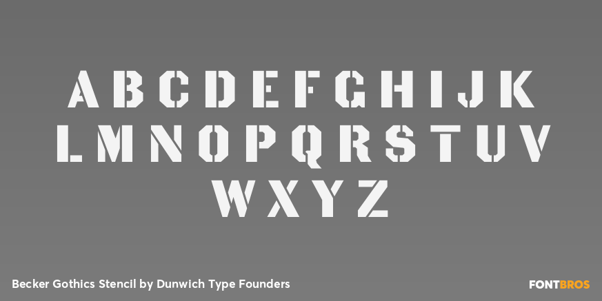 Becker Gothics Stencil Font Poster #3