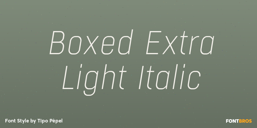 Boxed Extra Light Italic Font Poster #1