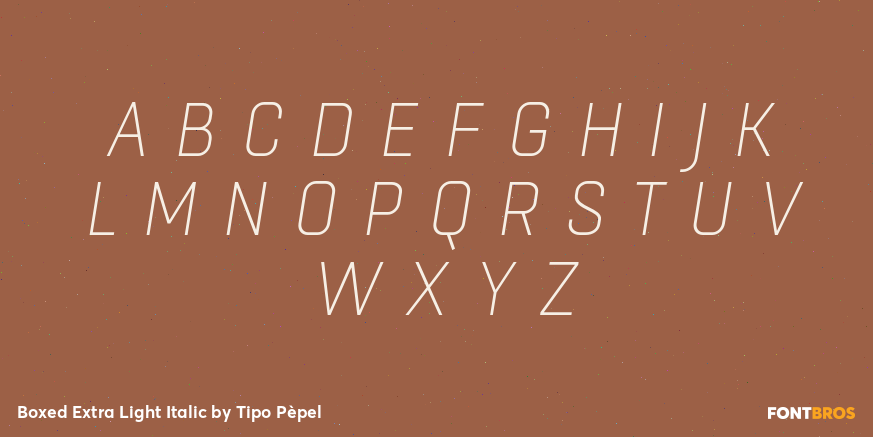 Boxed Extra Light Italic Font Poster #1
