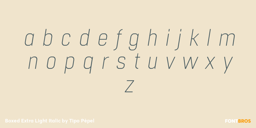 Boxed Extra Light Italic Font Poster #1