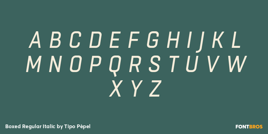 Boxed Regular Italic Font Poster #2