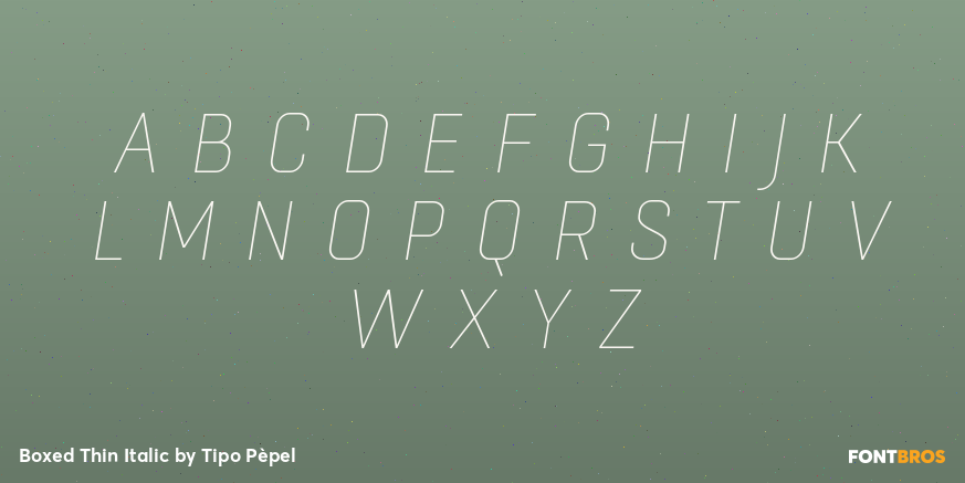 Boxed Thin Italic Font Poster #2