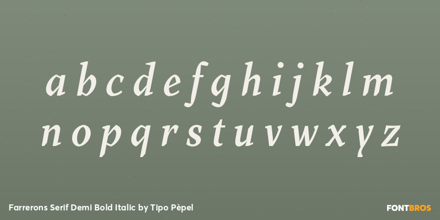 Farrerons Serif Demi Bold Italic Font Poster #3