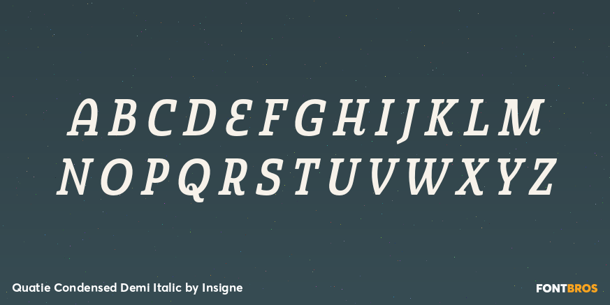 Quatie Condensed Demi Italic Font Poster #2