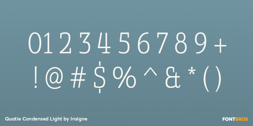 Quatie Condensed Light Font Poster #4