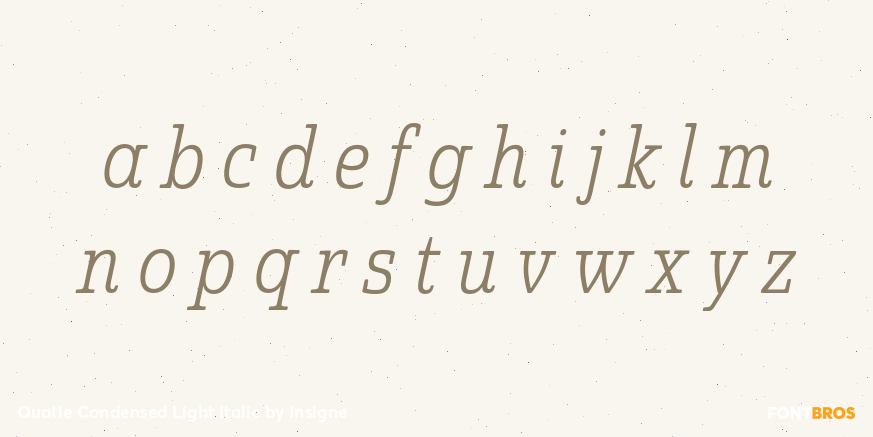 Quatie Condensed Light Italic Font Poster #1