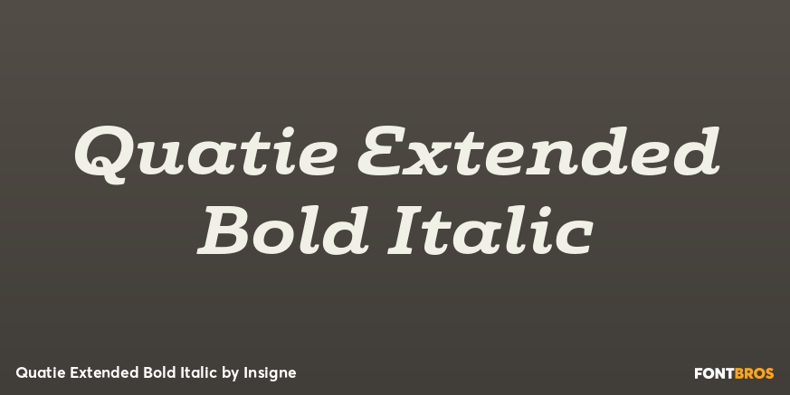 Quatie Extended Bold Italic Font Poster #1