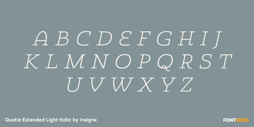 Quatie Extended Light Italic Font Poster #1