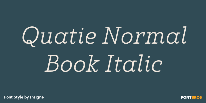 Quatie Normal Book Italic Font Poster #1